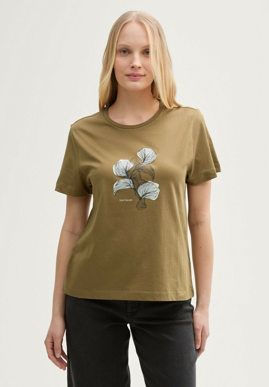 

Футболка TOM TAILOR CREW NECK, Nutria Olive/Brown, Коричневый, Футболка TOM TAILOR CREW NECK, Nutria Olive/Brown