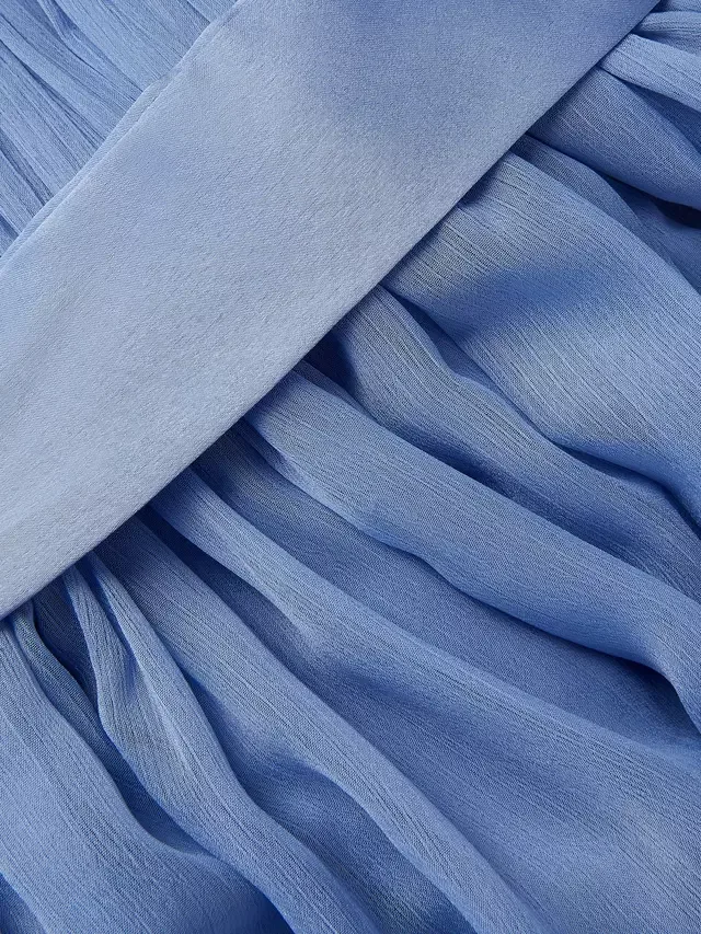 Детское платье подружки невесты Ava из шифона с рукавами-кейпами Monsoon, Blue — фото 3