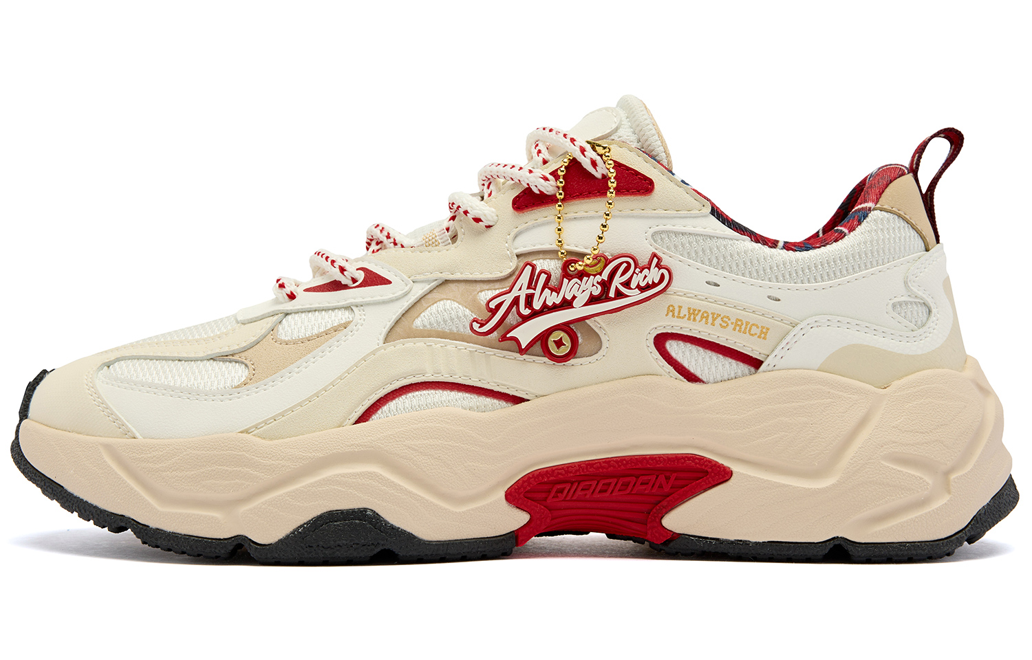 

QIAODAN Туфли-слои 1.0, нескользящие, износостойкие, низкие, повседневные, мужские, бежево-красные