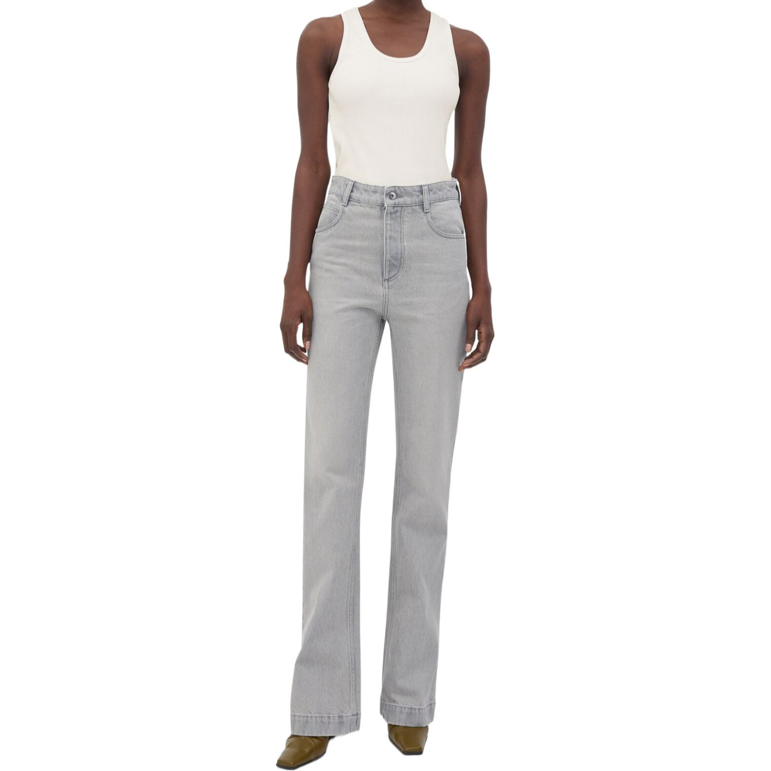 

Потертые джинсы с расклешенными штанинами Bottega Veneta, серый