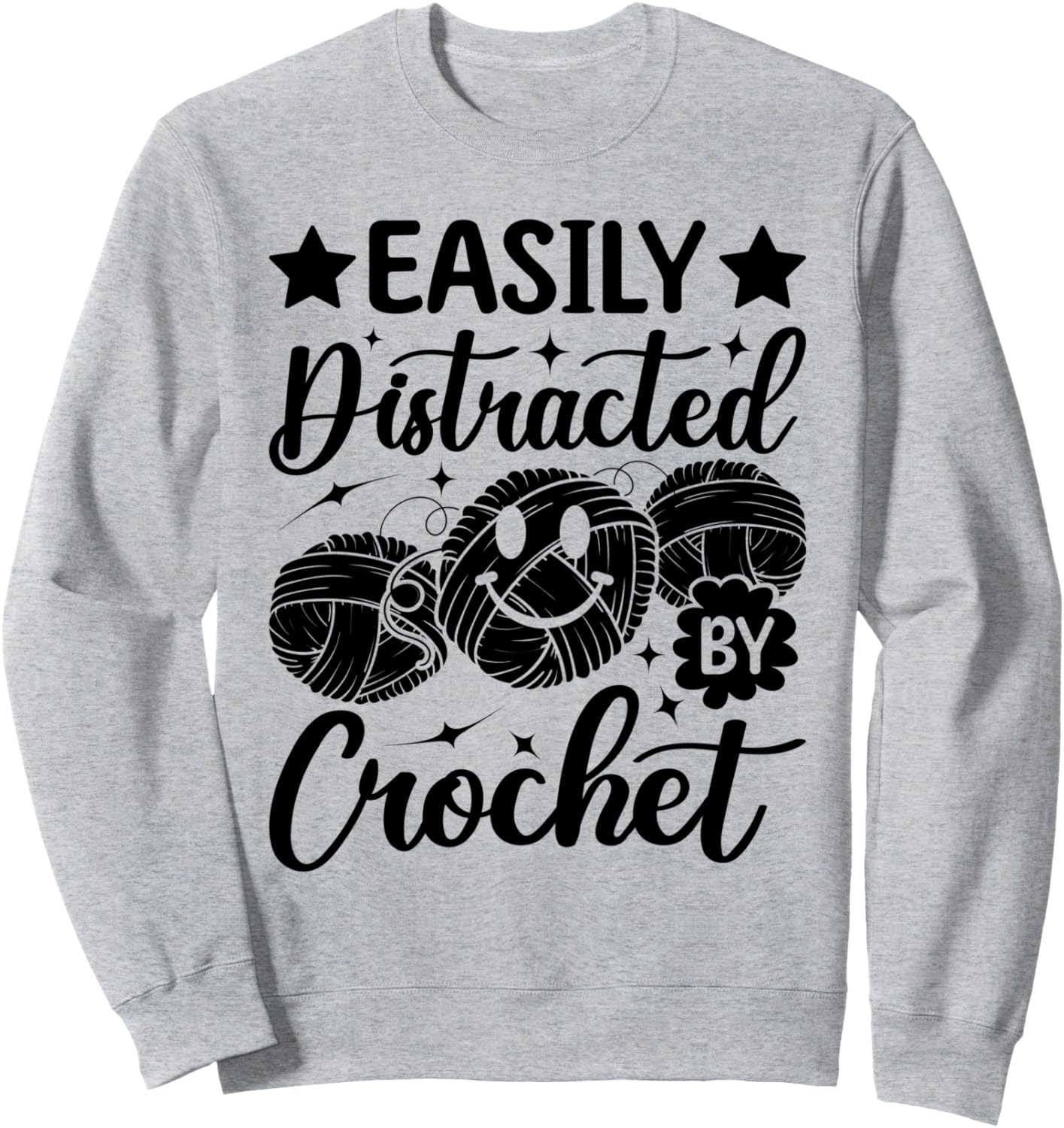 

Забавные цитаты о вязании крючком - Толстовка с надписью Вязание крючком легко отвлекает Funny Crochet Quotes, серый