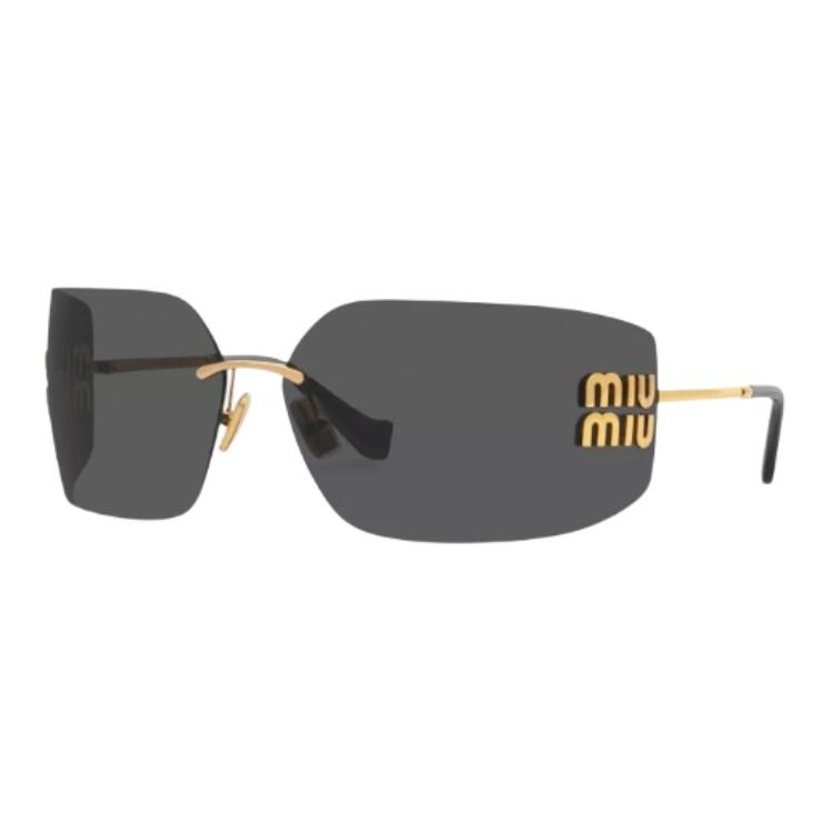 MIU MIU Прямоугольные солнцезащитные очки, Gold/Black SMU54Y-5AK5S0 — фото 4