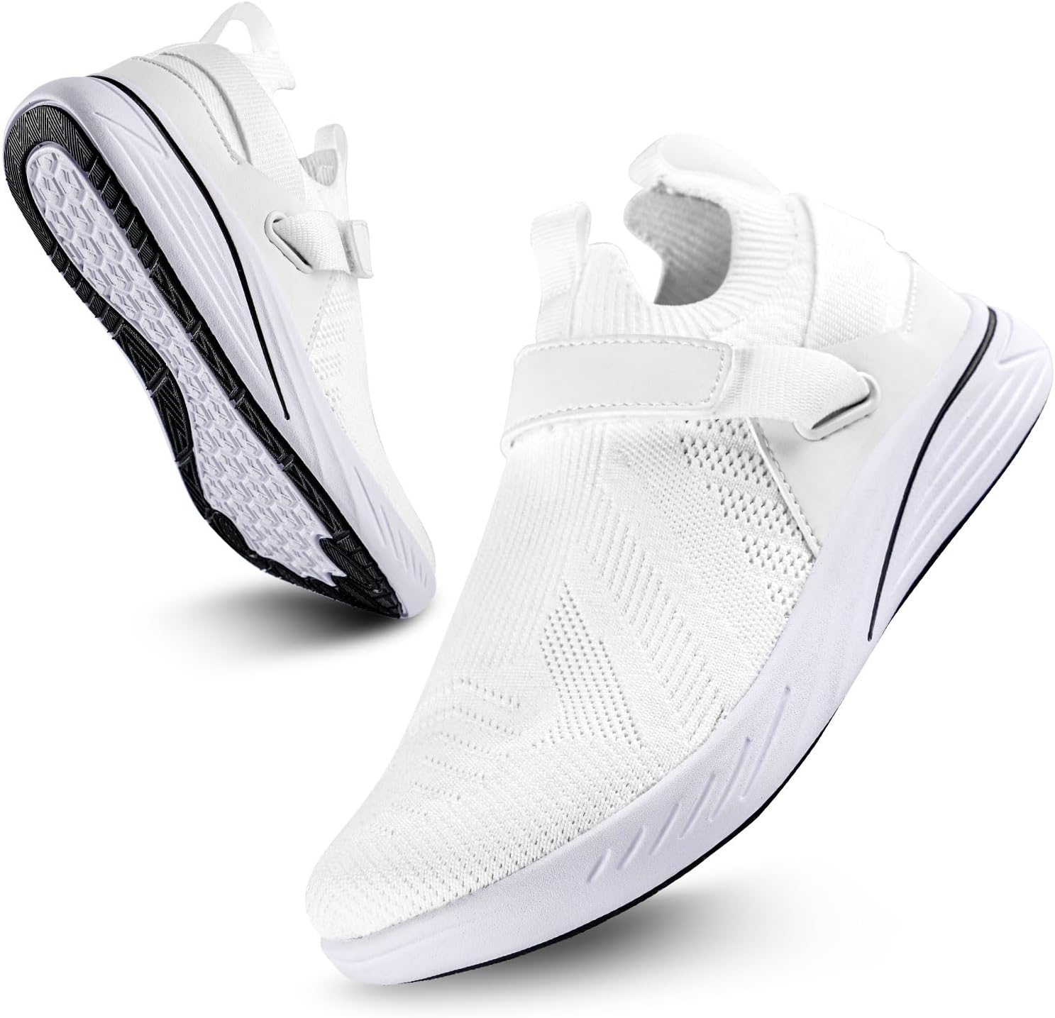 

Мужские кроссовки для ходьбы, с широкой носочной частью, без подъема, легкие минималистичные слипоны для ношения в помещении и на улице Rosrabit, белый