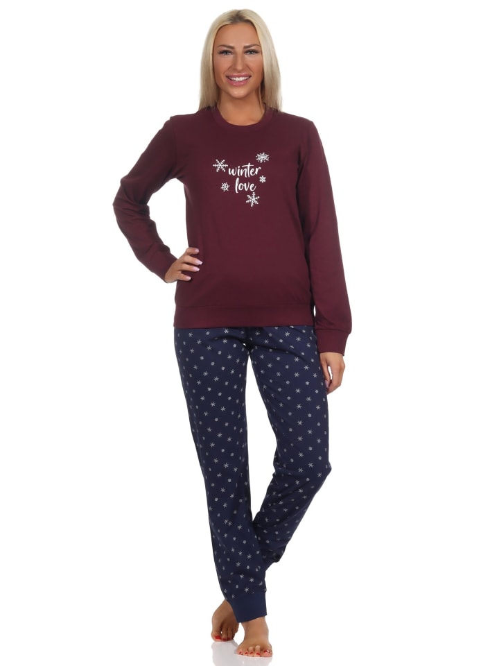 

NORMANN Пижама с манжетами, длинными рукавами, зимний вариант - 88784, красная