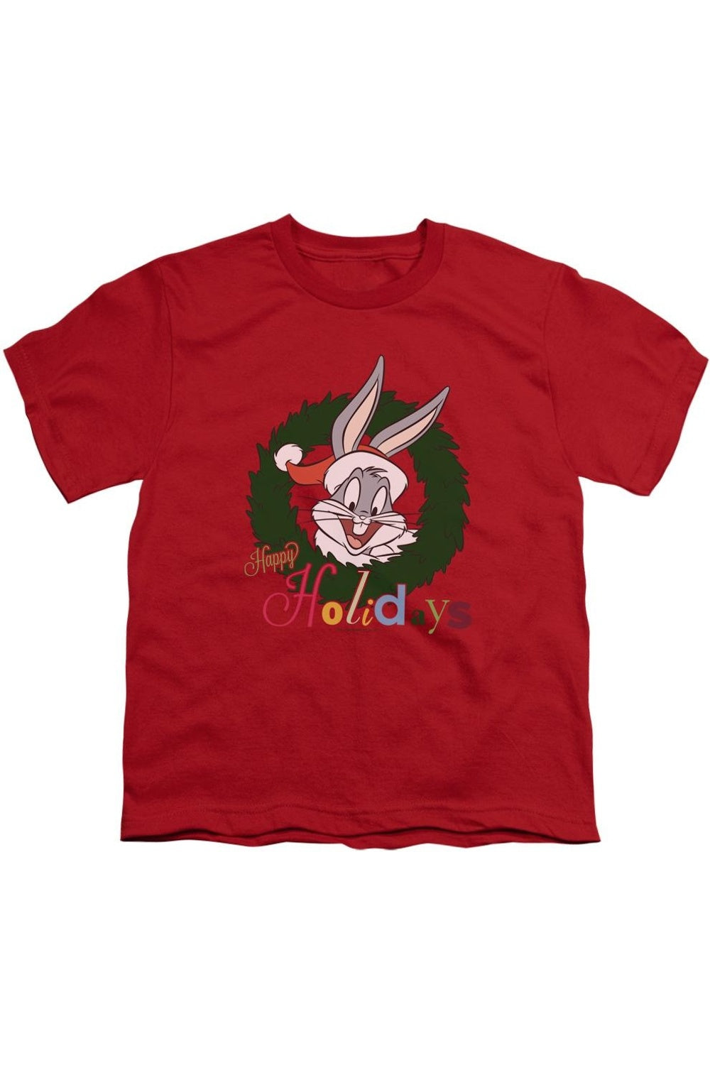 

Футболка с коротким рукавом Looney Tunes Holiday Bunny для детей Gildan, красный