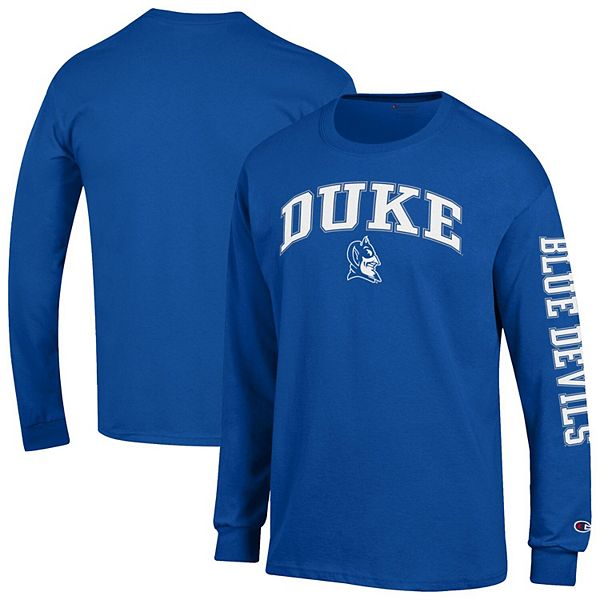 

Мужская футболка с длинным рукавом royal duke blue devils arch over logo 2-hit Champion