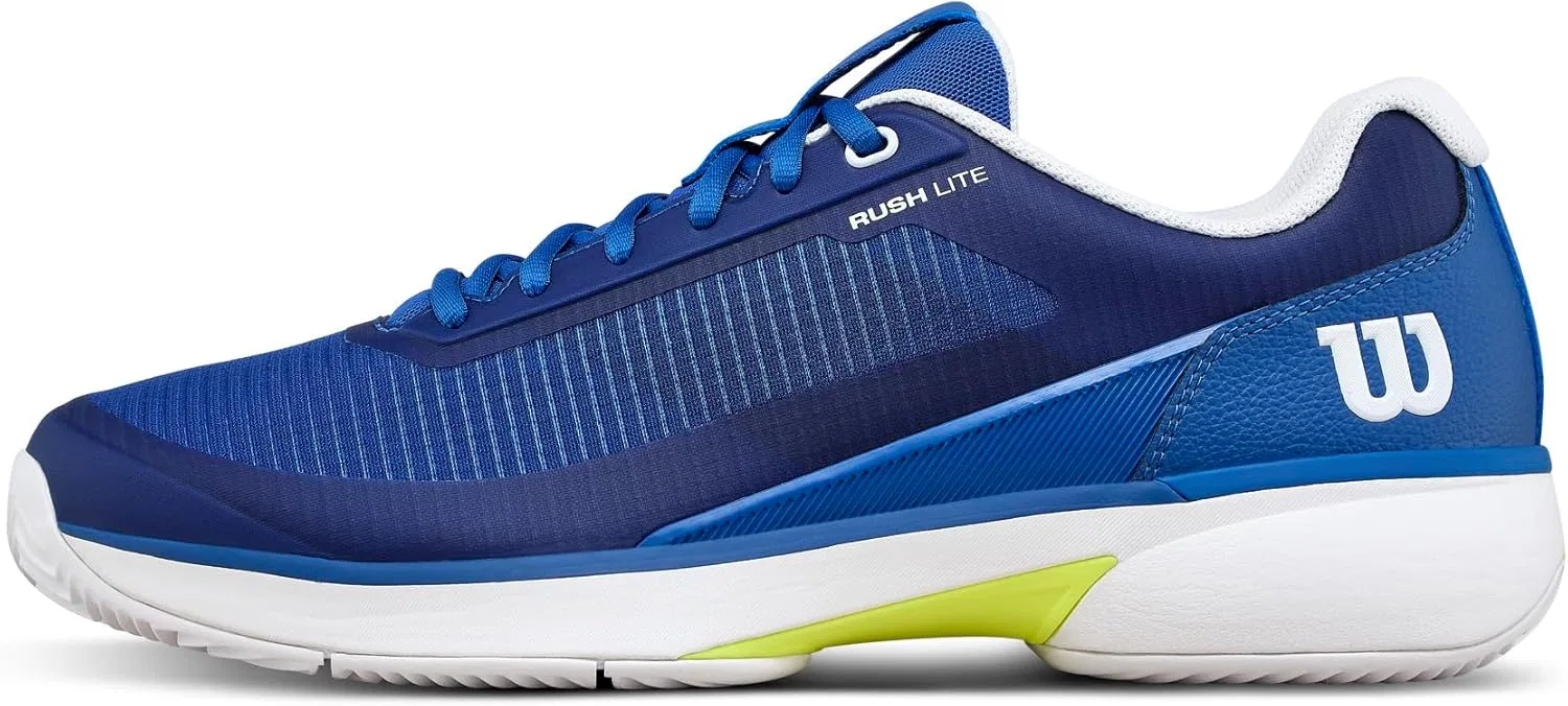 Кроссовки мужские теннисные Wilson Rush Lite 5 Clay, цвет Deja Vu Blue/White/Safety Yellow