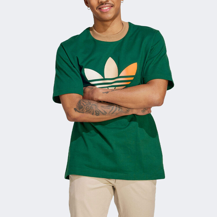 Футболка Adicolor 70s Premium Trefoil зеленая Adidas Originals, зеленый — фото 2
