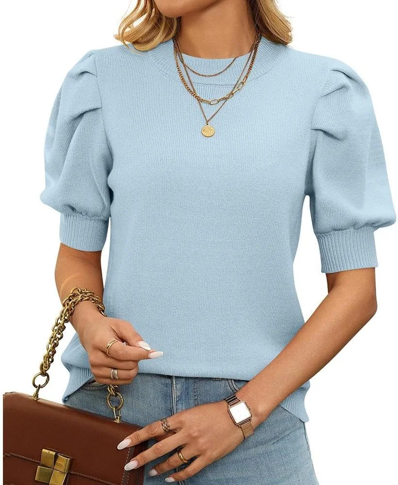 

FMCHICO Женский свитшот с коротким рукавом и воротником-стойкой