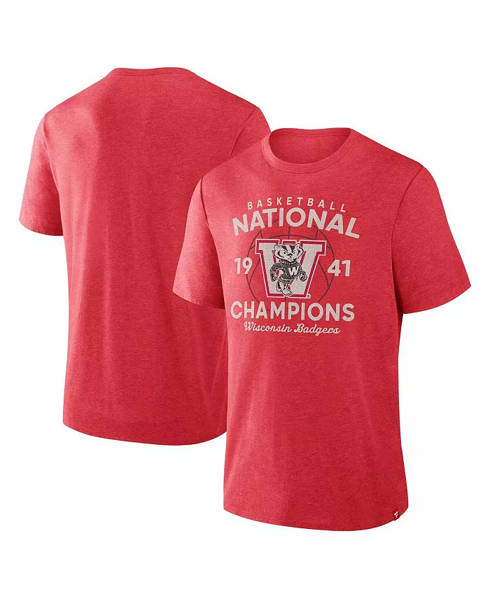 

Мужская футболка Wisconsin Badgers Dynamic Showdown Tri-Blend красного цвета Fanatics