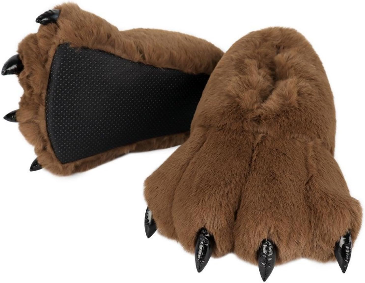 

Унисекс тапочки FUNCOS с плюшевыми лапами монстра, обувь в костюме животного для Хэллоуина и косплей-вечеринок, коричневый