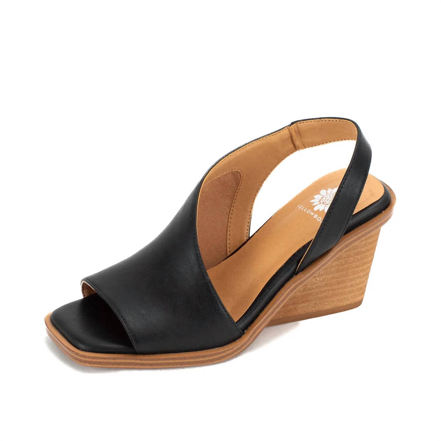Женские босоножки Valdosta Slingback Wedge Sandal In Black Yellow Box