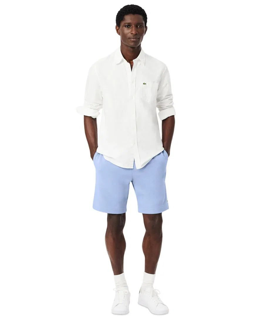 Мужские шорты прямого кроя на шнуровке Lacoste, синий — фото 2