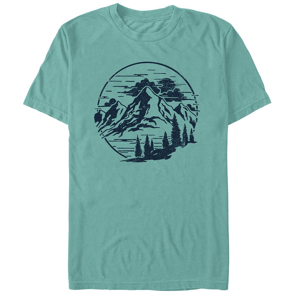 

Мужская футболка с графическим рисунком Comfort Colors Mountain, вид спереди Licensed Character, цвет Sea Foam