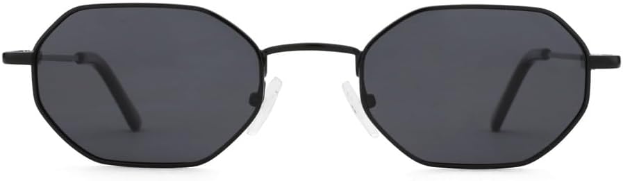 

Ретро-солнцезащитные очки с поляризованным стеклом в форме многоугольника для женщин, металлические, с защитой от УФ-излучения UV400; мужские солнцезащитные очки с защитой от бликов UV400; очки для вождения UJNHGQ, 005 Black Lens