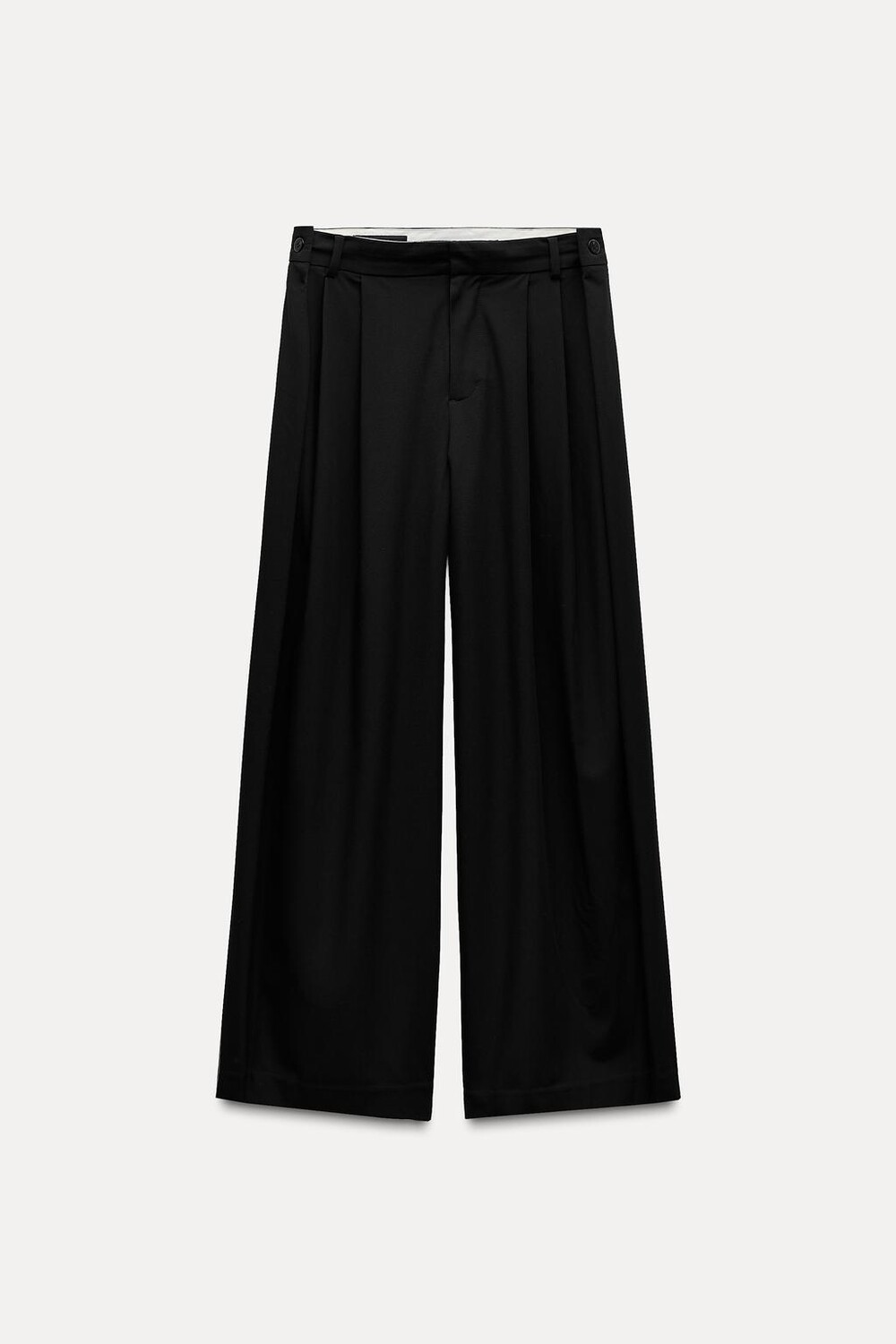 

Брюки с плиссированной строчкой ZARA, черный