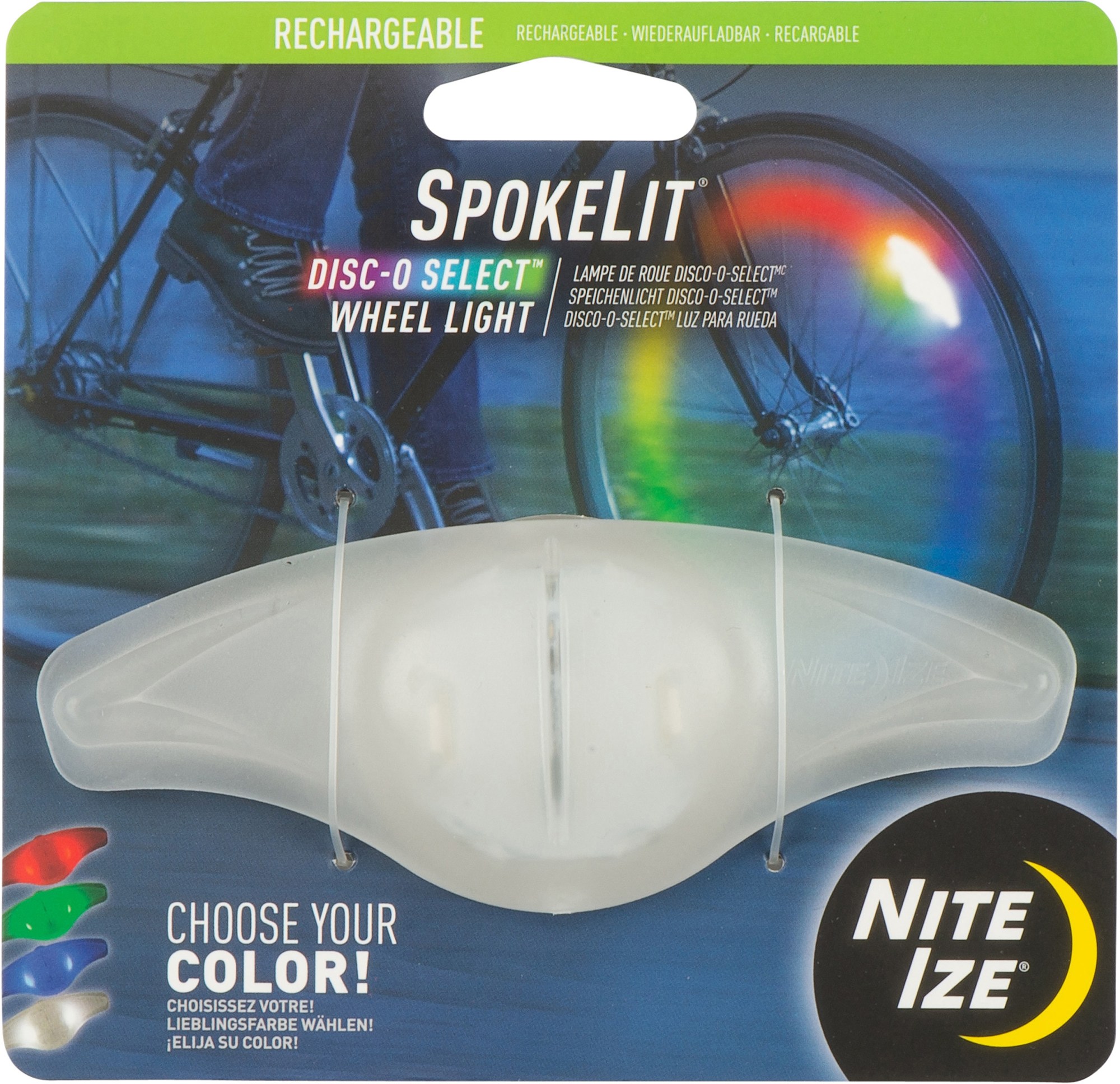 

Аккумуляторный фонарь для колес SpokeLit Disc-O Select Nite Ize, мультиколор