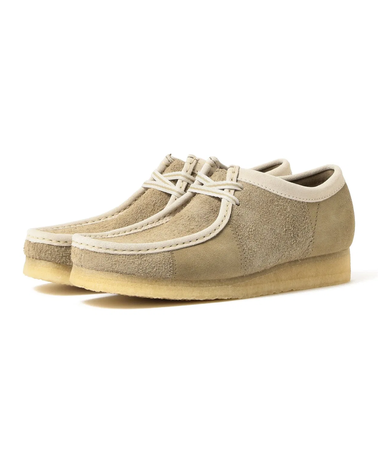 Мокасины Clarks Wallabee Maple Stripe из замши, хаки