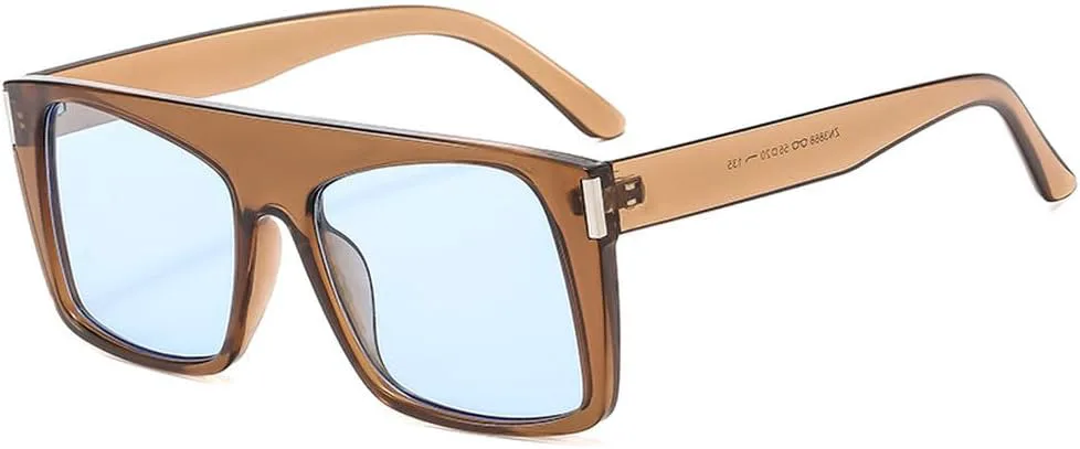 

Ретро солнцезащитные очки для женщин, защита от УФ-излучения UV400, модные сине-зеленые, мужские с заклепками, трендовые панк-солнцезащитные очки HVTVTLA, Tea Blue