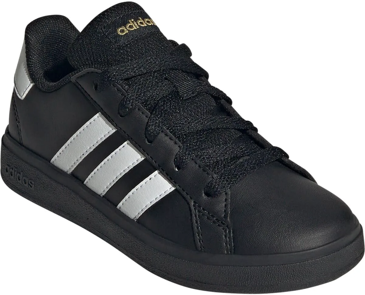 Кроссовки Adidas Kids' Grand Court 2.0, черный/белый/металлик — фото 4