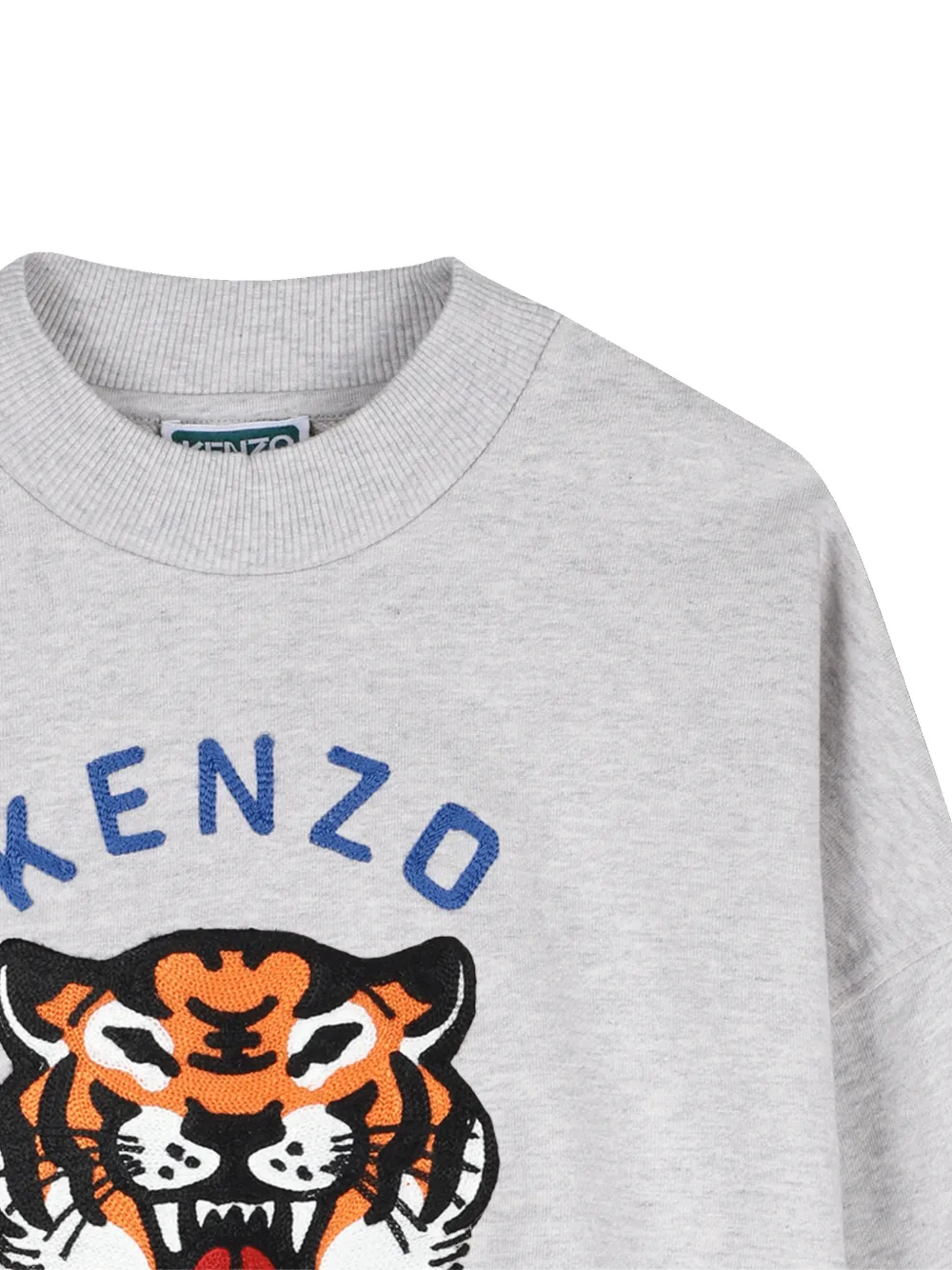 Толстовка с вышивкой Tiger Kenzo Kids, серый — фото 3
