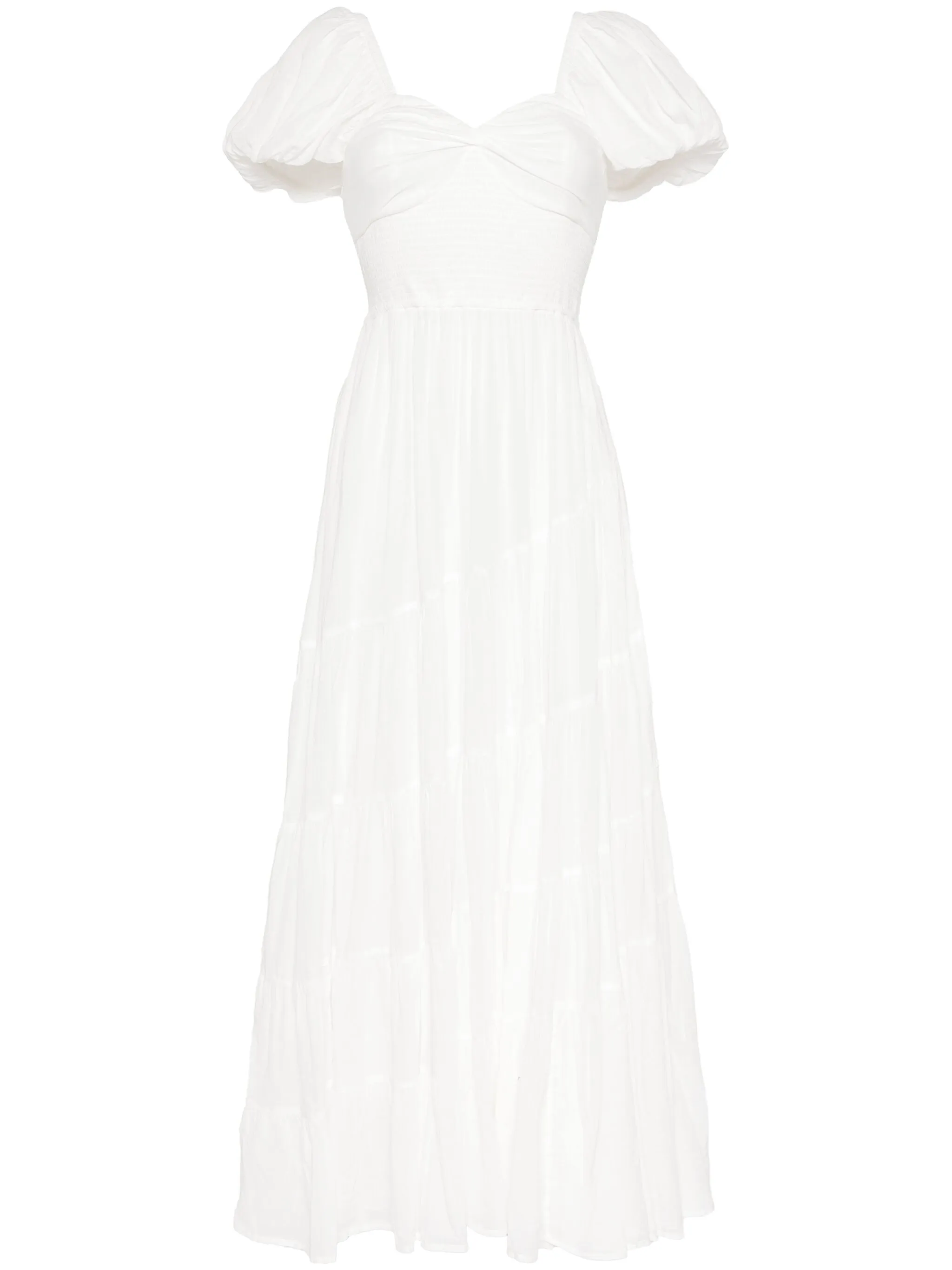 

Платье со сборками Free People, белый