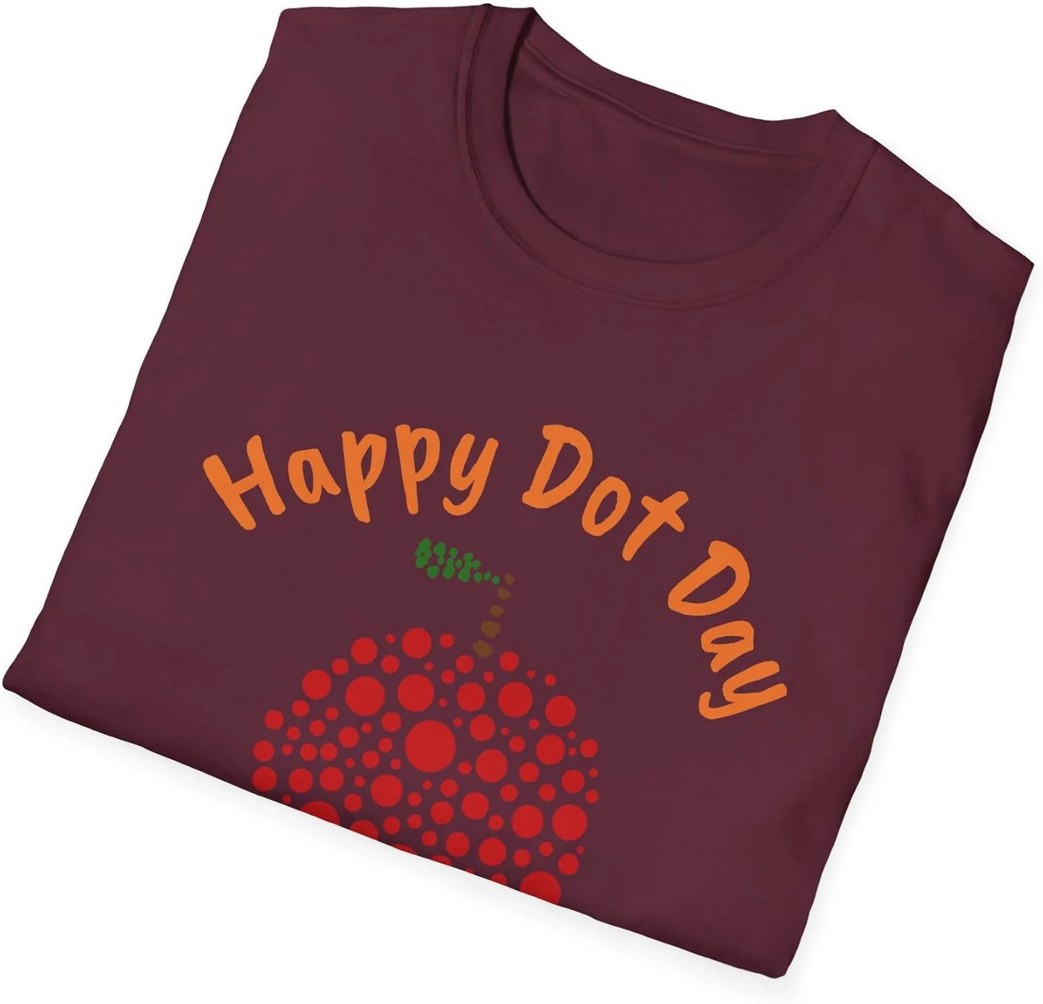 Футболка с принтом Happy Dot Day Make Your Mark Apple для учителя, арт-класса, вдохновляющая футболка, топ для класса, сентябрьская футболка GENERIC, бордовый — фото 4