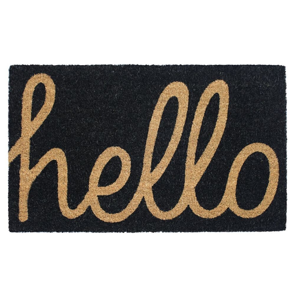 

КоверSmith Hello Doormat — 18 x 30 дюймов RugSmith, черный