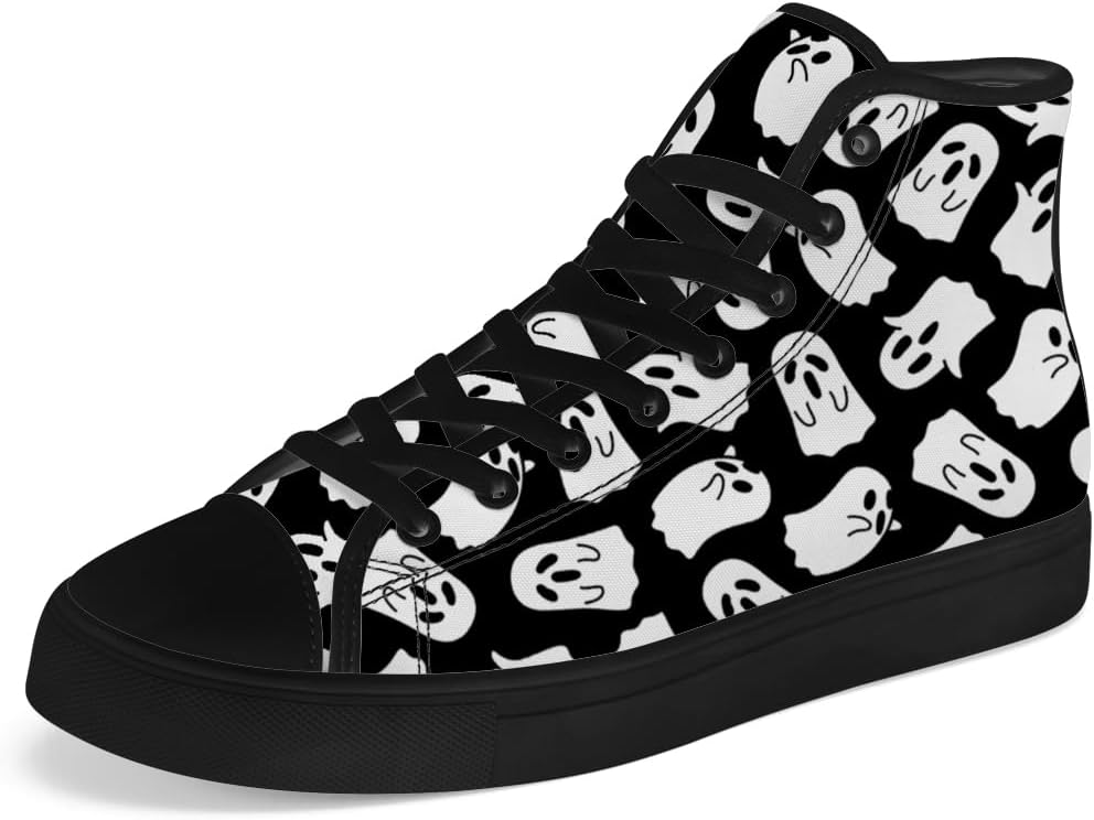 

Мужские и женские кеды Chebing с призрачным эффектом, высокие, на шнуровке, повседневные, белый