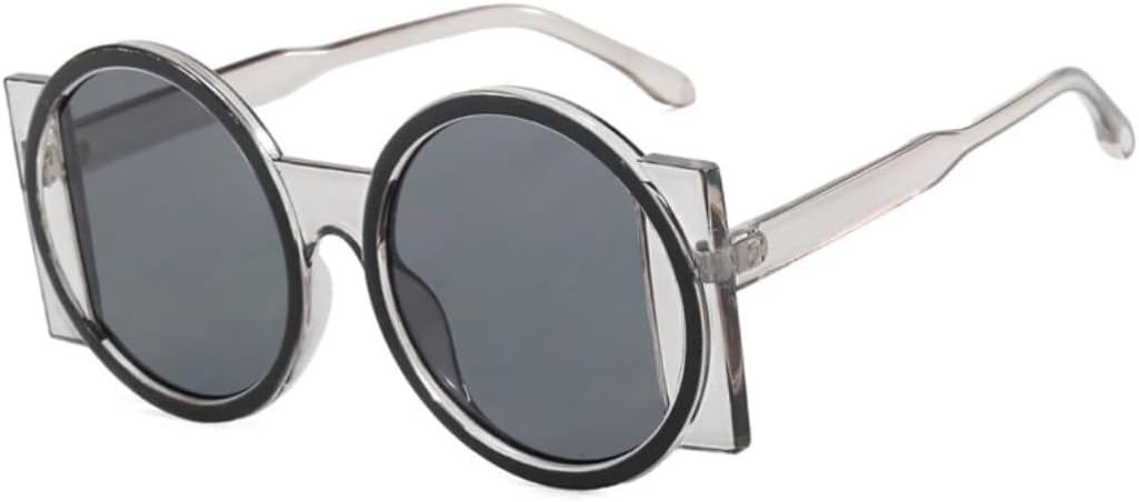 

Модные большие круглые солнцезащитные очки для женщин, контрастные цветовые оттенки, защита от УФ-излучения UV400, ретро, ​​уникальные, модные для мужчин VVTWSSW, Gray Gray