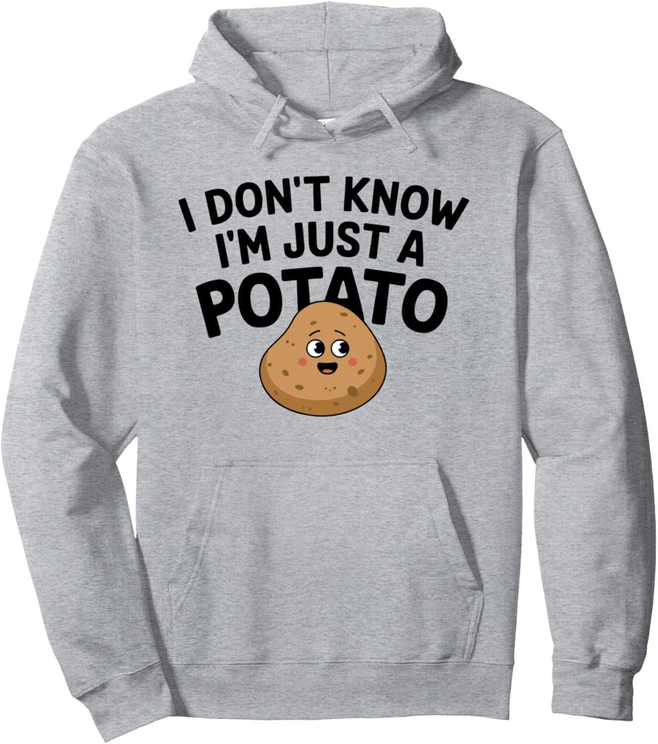 

Забавная милая толстовка с картошкой «Я не знаю, я просто картошка» Kawaii Humor Apparel, серый