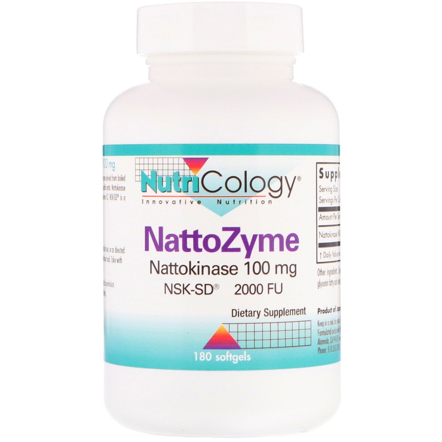 

Nutricology NattoZyme 100 мг 180 мягких таблеток