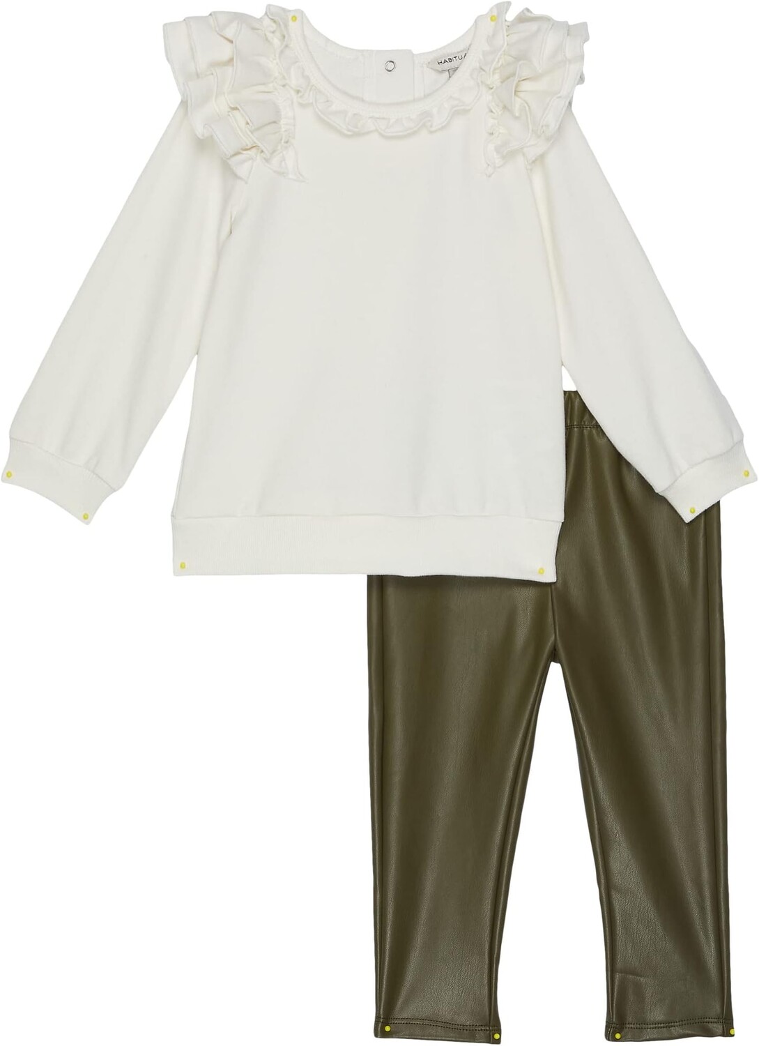 

Детский набор HABITUAL girl Ruffle Sleeve Pullover Set, цвет Off-White