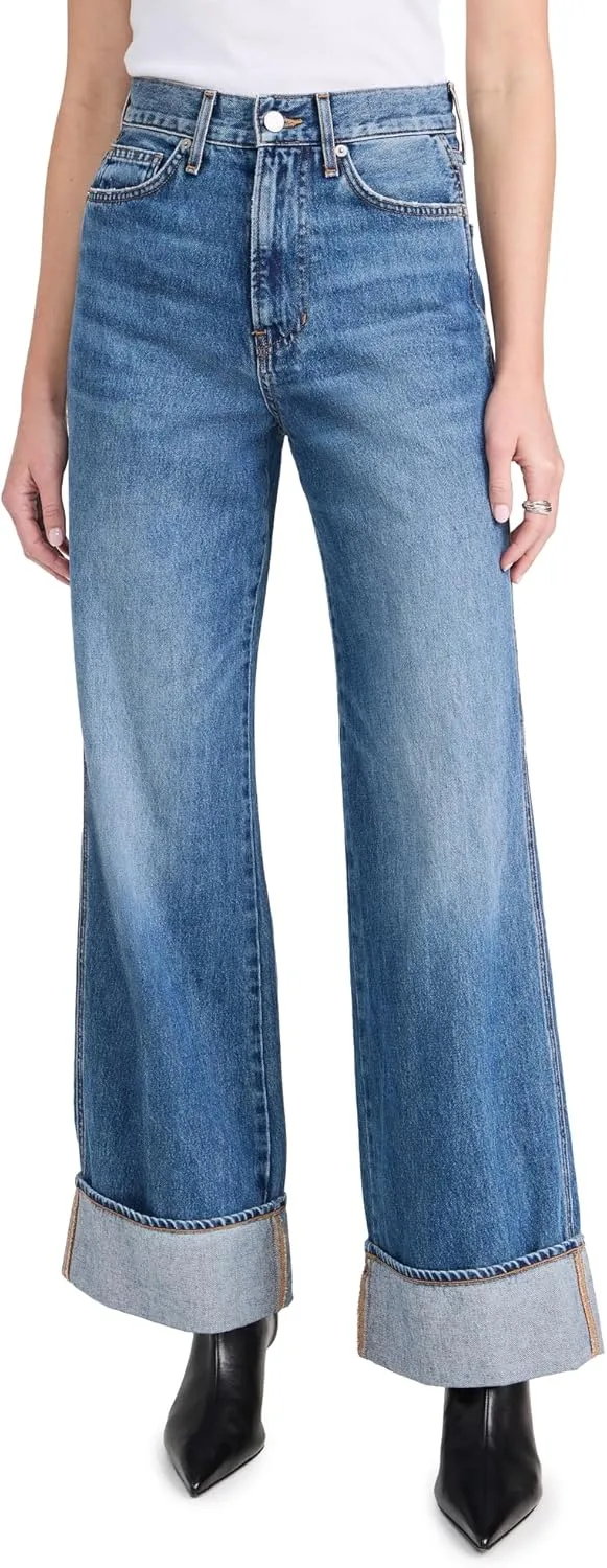 

Джинсы Taylor с широкими штанинами и манжетами Veronica Beard Jean