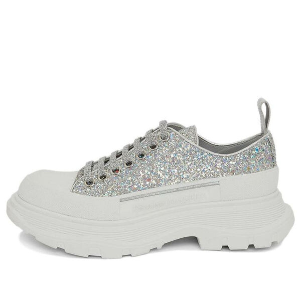 Кроссовки tread slick glitter low sneaker 'silver' Alexander Mcqueen, серебряный