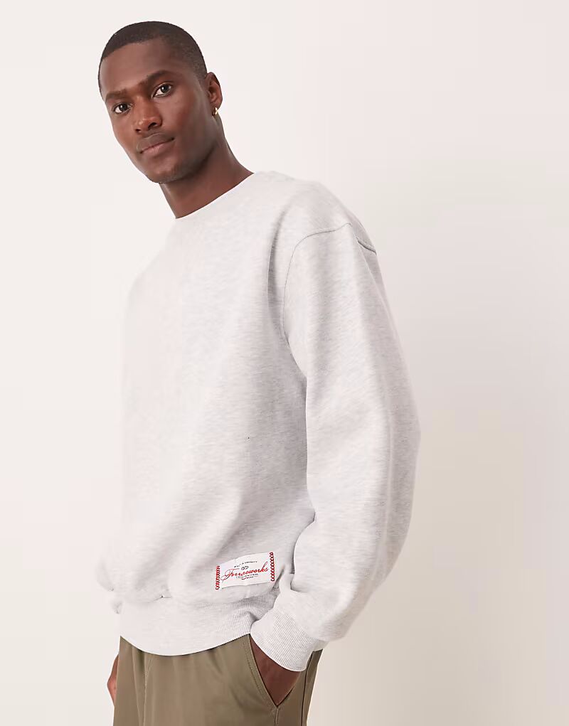

Толстовка оверсайз ASOS DESIGN с этикеткой серого меланжевого цвета