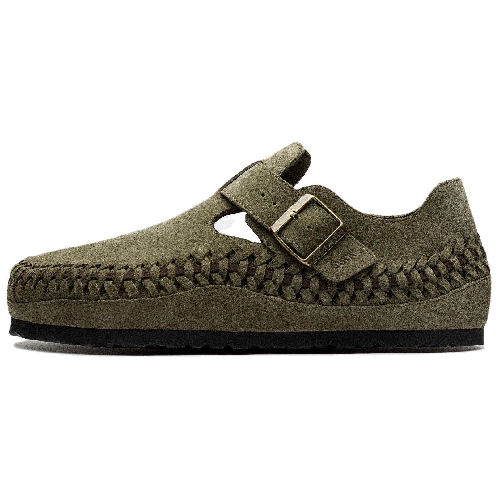 Birkenstock Кроссовки London Braided Shearling Kith Olive Night