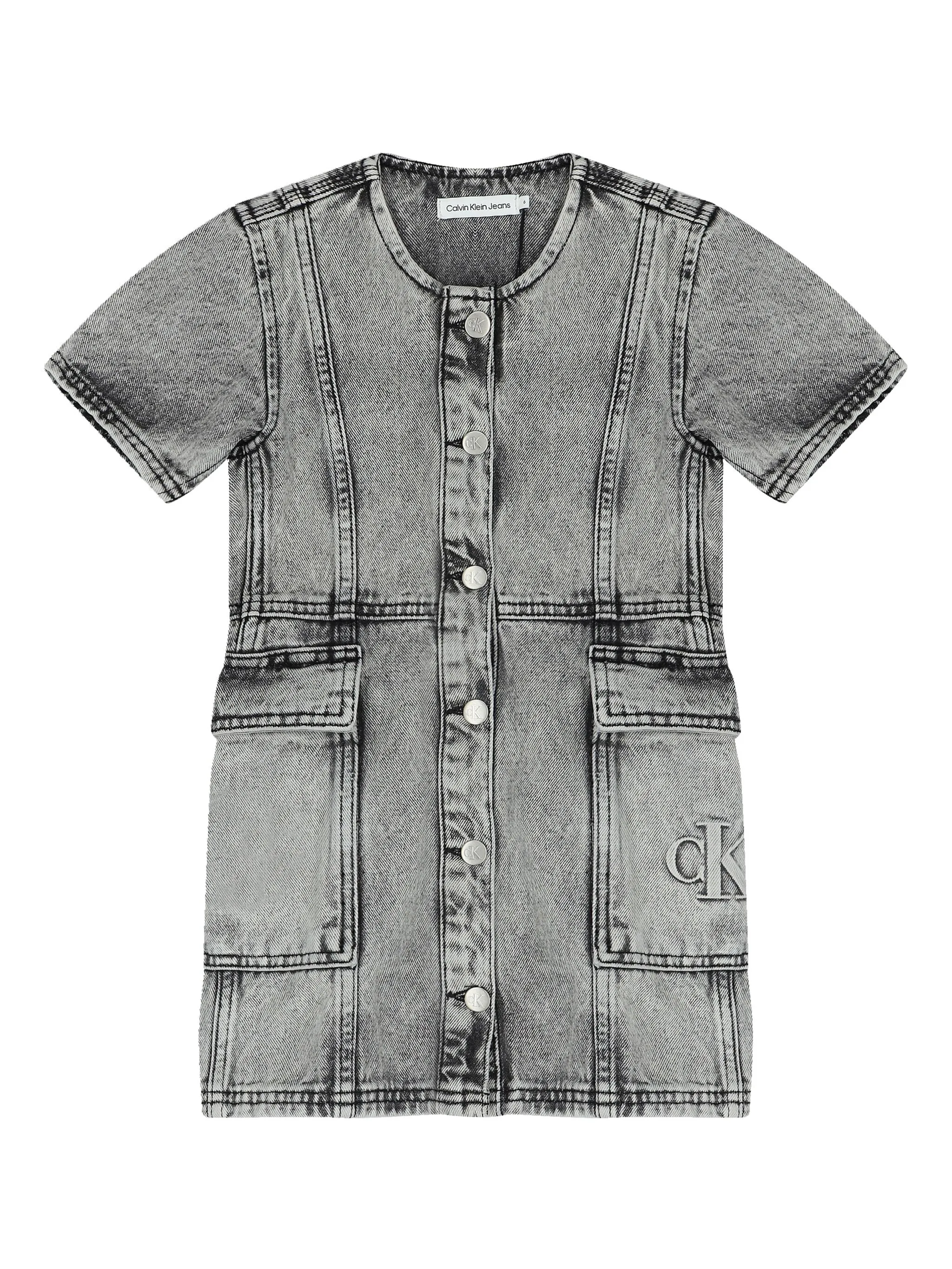 

Джинсовое платье с логотипом Calvin Klein Kids, серый