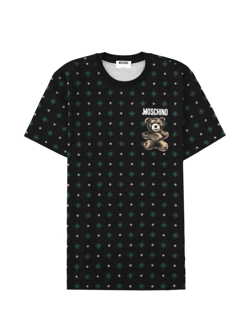 

Футболка с узором "Медвежонок Поло" Moschino, черный