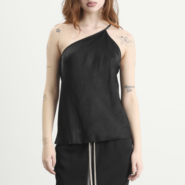 Топ с одним плечом Rick Owens, черный — фото 2