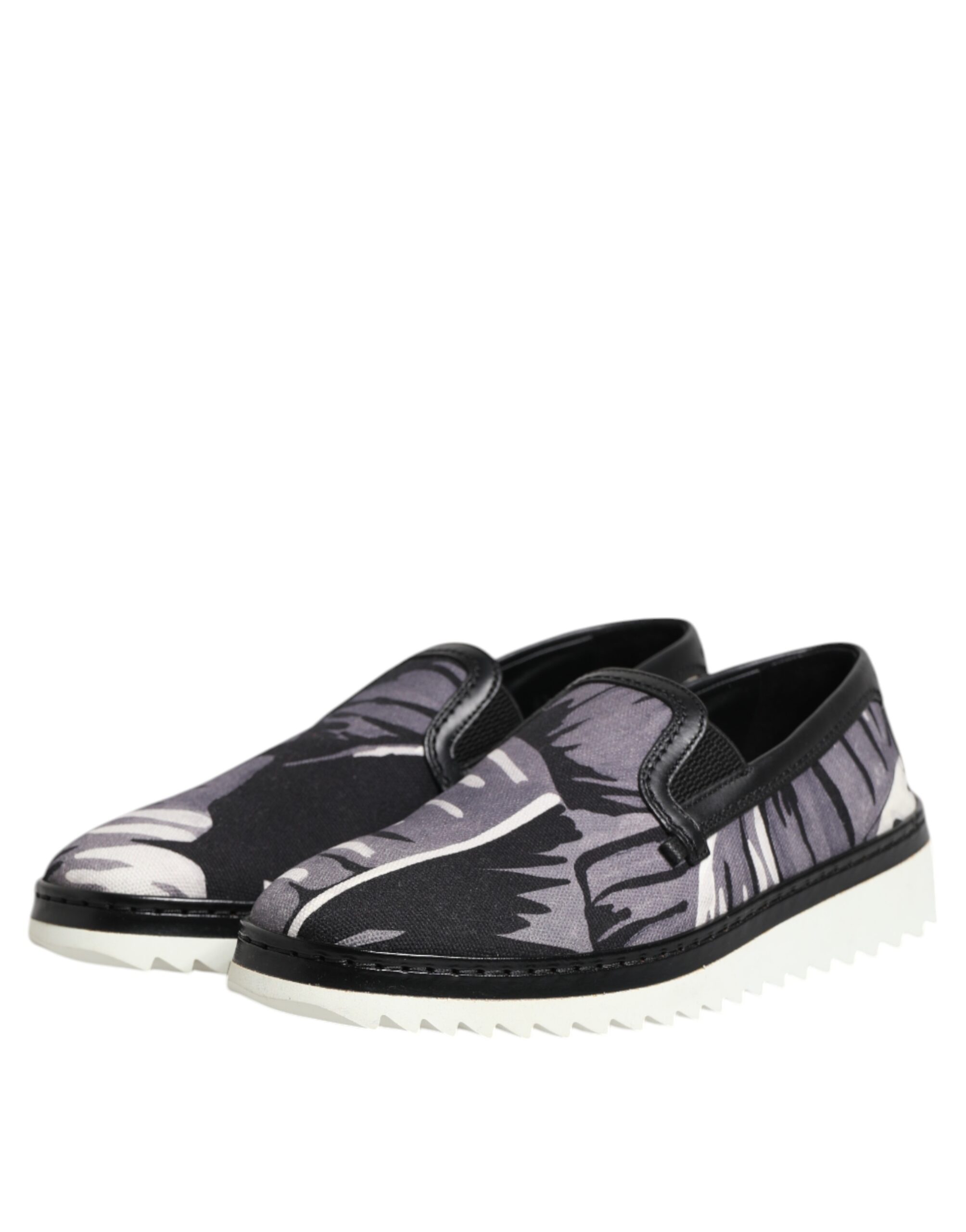 Черные тропические кроссовки Slip On для мужчин Dolce & Gabbana, Black — фото 4