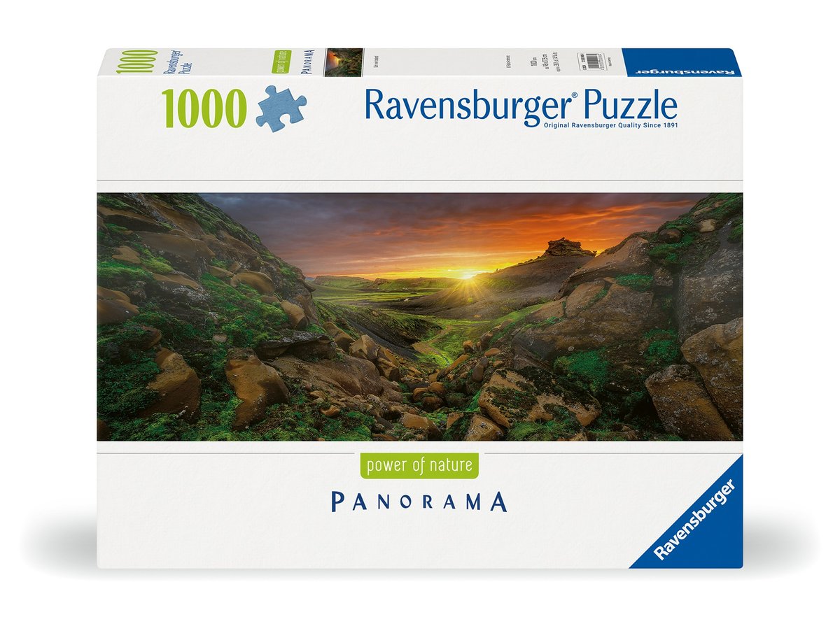 

2D пазл ПАНОРАМА, Солнце над Исландией, 1000 деталей Ravensburger