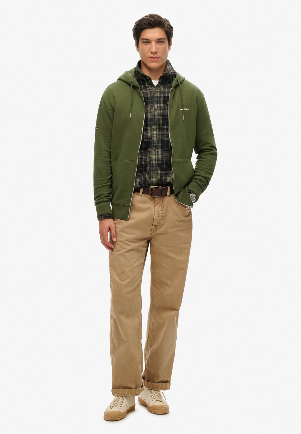 

Толстовка на молнии PLAIN ZIP Superdry, зеленый