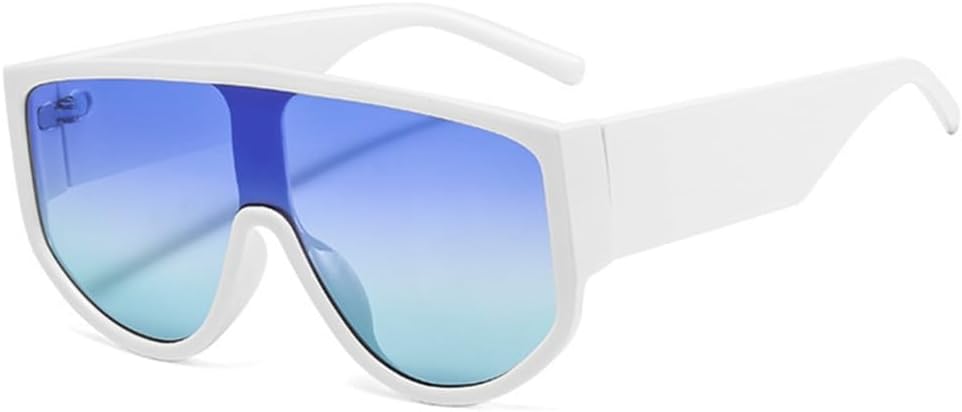 

Солнцезащитные очки Shield Big Frame Oversized для женщин и мужчин, большие солнцезащитные очки с градиентным затемнением и защитой от УФ-излучения UV400 LANGSER, White