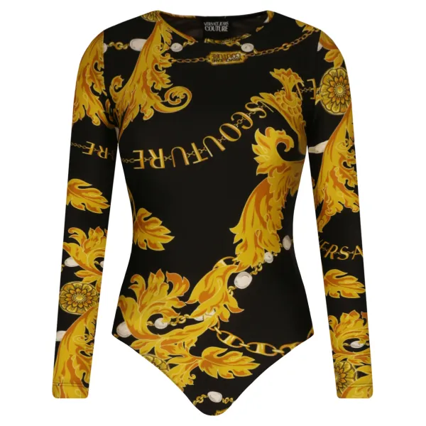 

Тонкое подтянутое боди Versace, черный