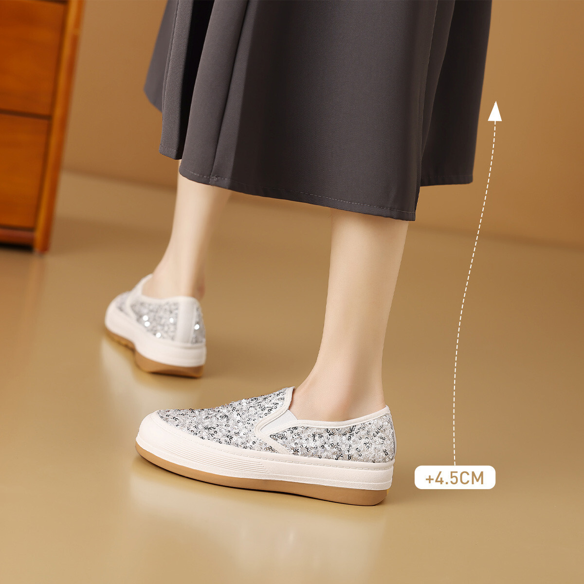 Туфли женские повседневные Women's Casual Shoes Women's Mulinsen, серебряный — фото 4