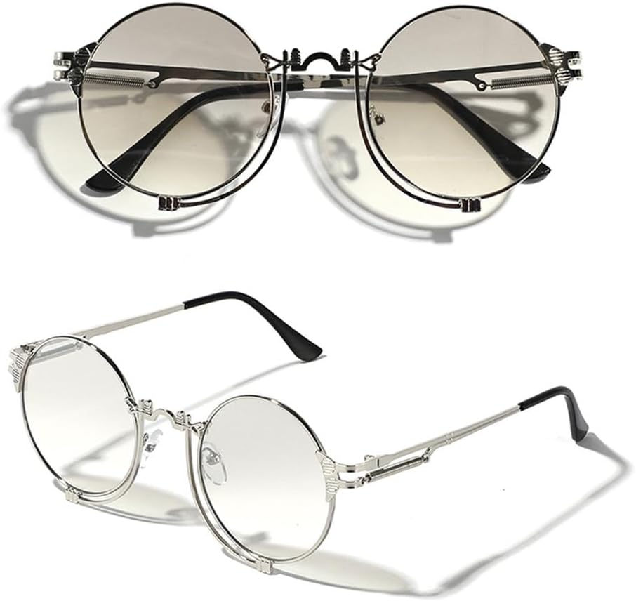 

Ретро круглые солнцезащитные очки 2027 года для женщин и мужчин, винтажные солнцезащитные очки с защитой от УФ-излучения UV400 для использования на открытом воздухе MTZJH, 3