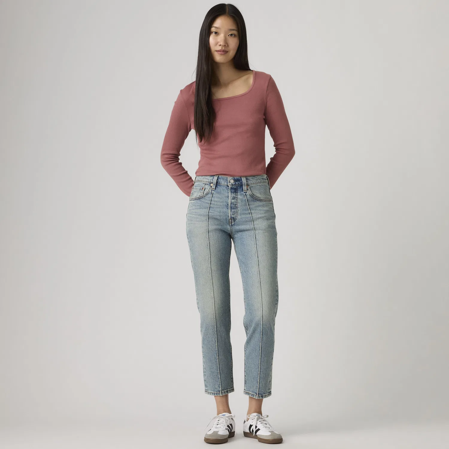 Женские укороченные джинсы 501 Levi's, Medium Wash