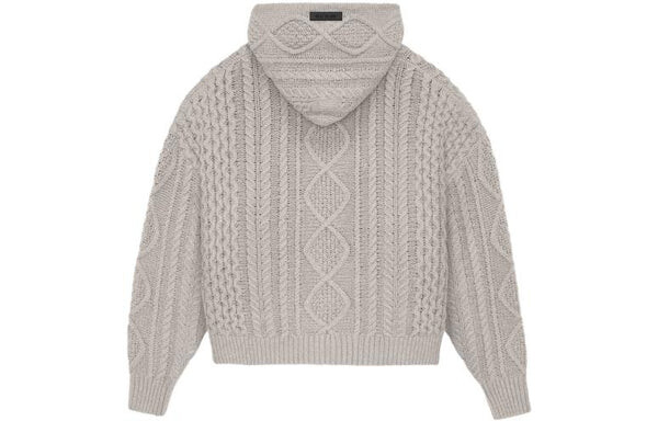 Толстовка fw23 cable knit hoodie 'silver cloud' Fear Of God Essentials, серый — фото 2
