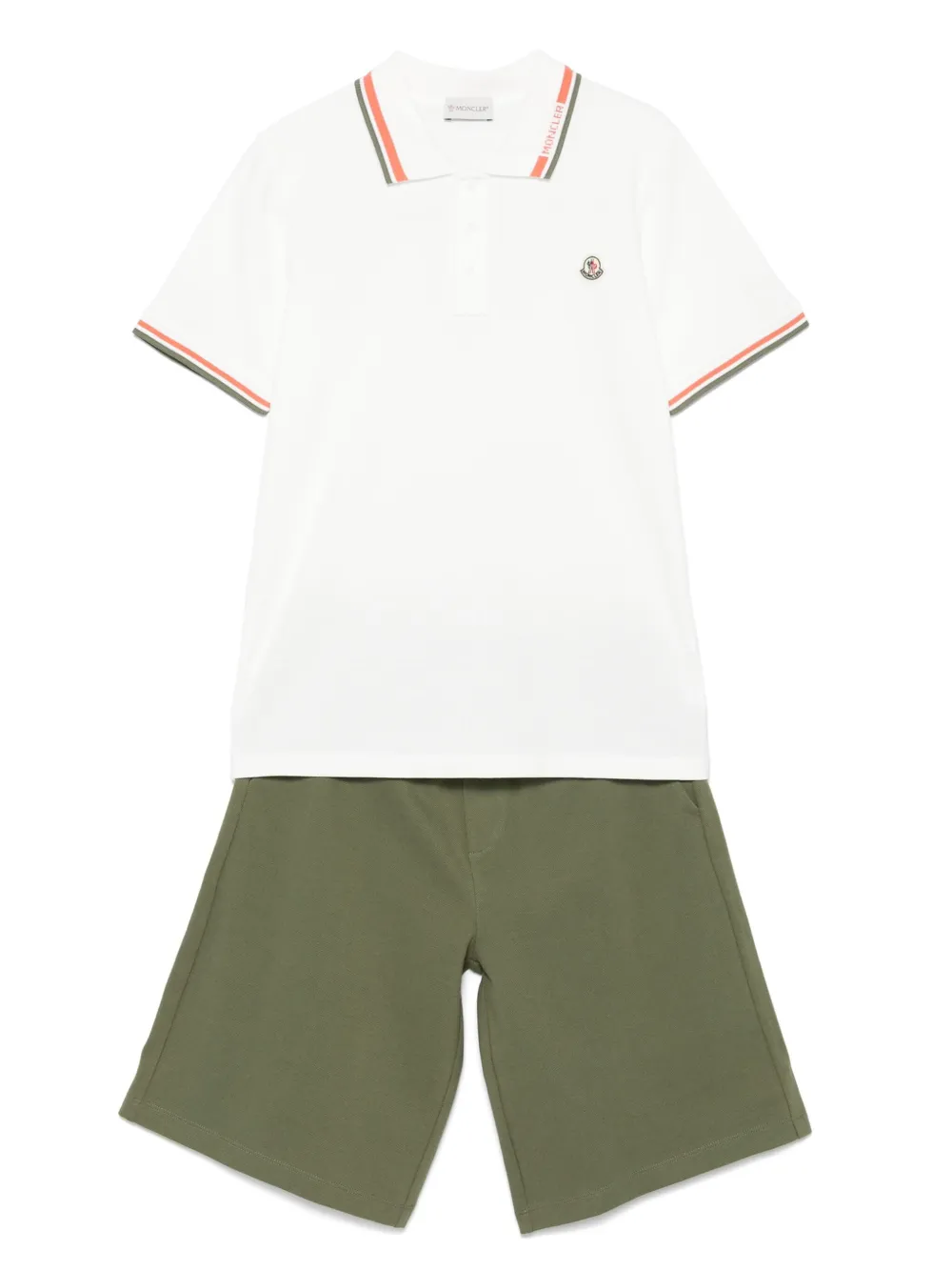 

Комплект из футболки и шортов с логотипом Moncler Enfant, зеленый
